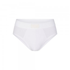 Chalk Grey Skims Cotton Men's Brief | 98031-QDBZ
