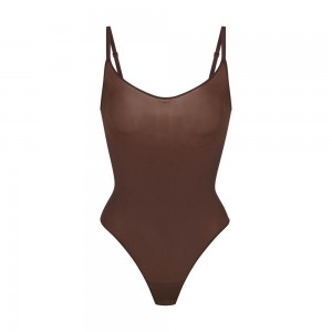Cocoa Brown Skims Everyday Sculpt Women's Bodysuit | 71203-EWNX