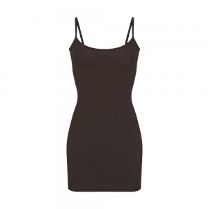 Espresso Brown Skims Fits Everybody Slip Women's Dress | 78643-IFQL