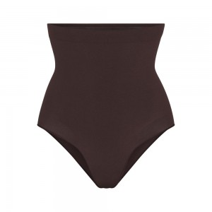 Espresso Brown Skims Seamless Sculpt High-Waisted Women's Brief | 84950-JKQO