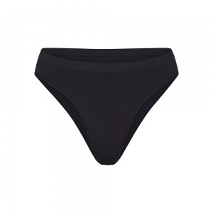 Graphite Black Skims Soft Smoothing Seamless Women's Brief | 64582-MSTC