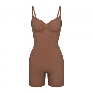 Jasper Brown Skims Seamless Sculpt Mid Thigh Women's Bodysuit | 07912-NFSK