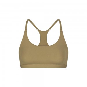 Khaki Skims Fits Everybody Racerback Women's Bralette | 67954-GKDX