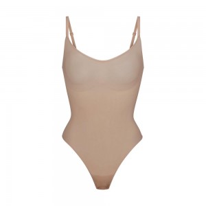 Mica Beige Skims Everyday Sculpt Women's Bodysuit | 45081-IQLT