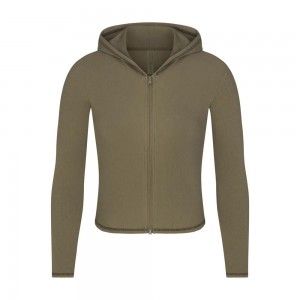 Multicolor Skims Cotton Rib Zip Up Women's Hoodie | 51392-WFQP