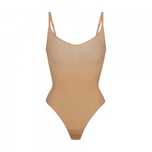 Ochre Khaki Skims Everyday Sculpt Women's Bodysuit | 04819-DYCI