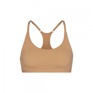 Ochre Khaki Skims Fits Everybody Racerback Women's Bralette | 25384-DMCL