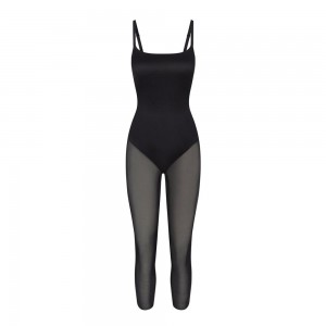 Onyx Black Skims Barely There Low Back Women's Catsuit | 48196-TPSY
