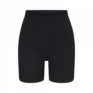 Onyx Black Skims Seamless Sculpt Mid Thigh Women's Short | 18934-YXEH