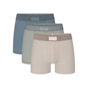 Stone Multicolor Skims Cotton 3 Inch Boxer 3-Pack Men's Brief | 75346-RWSM