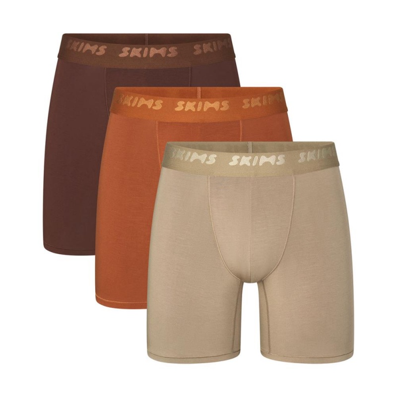 Bronze Multicolor Skims Stretch 5 Inch Boxer 3-Pack Men\'s Brief | 75063-TUYO