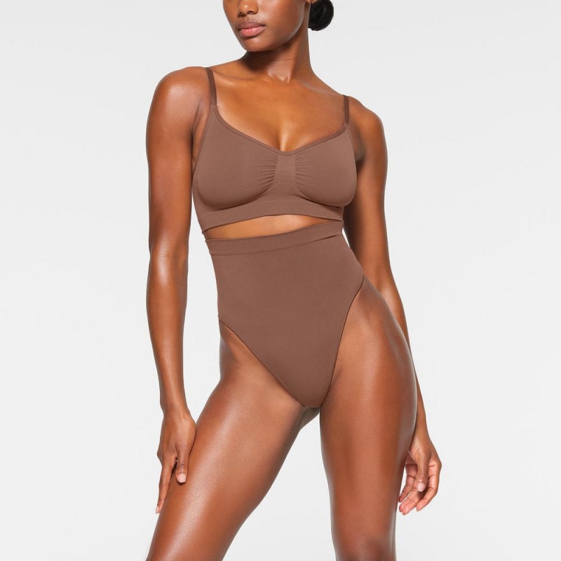 Jasper Brown Skims Seamless Sculpt High-Waisted Women's Thong | 09251-QPEN