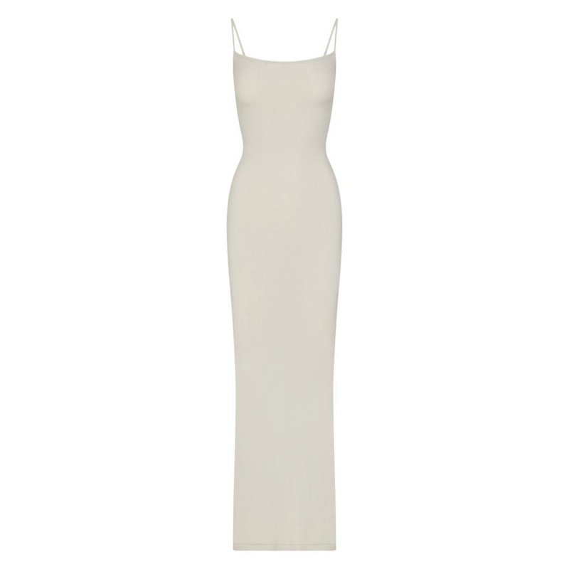 Talc Grey Skims Soft Lounge Long Slip Women\'s Dress | 12908-VDXN